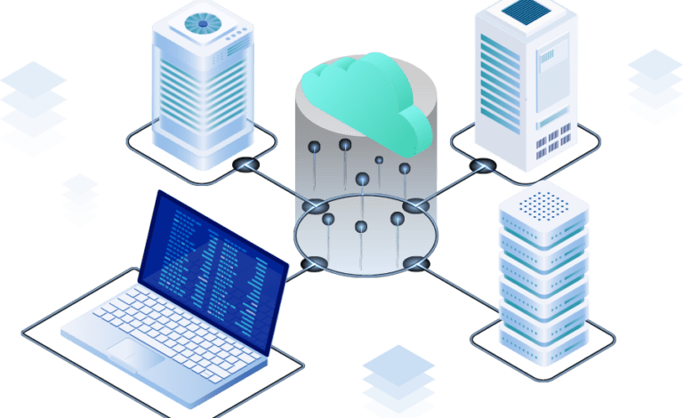 Computer Data Hosting, Data Infrastructure, Networking Concept Art, Remote Server Access, Corporate Art